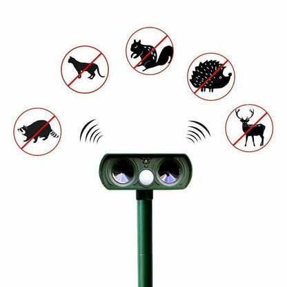 Outdoor Solar Powered Animal Repellent Ultrasonic Device