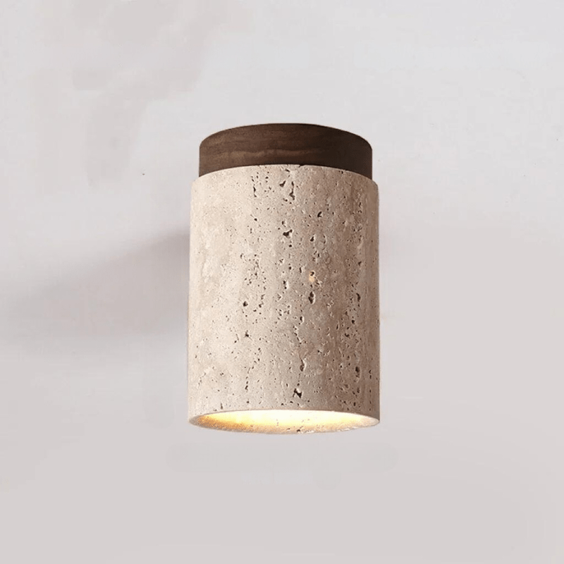 Elegant Travertine Ceiling Lamp Soft Ambient Lighting