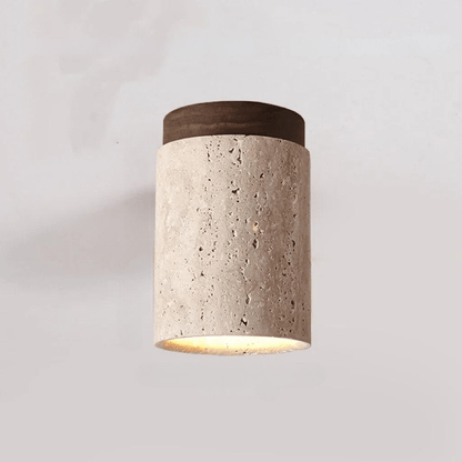 Elegant Travertine Ceiling Lamp Soft Ambient Lighting