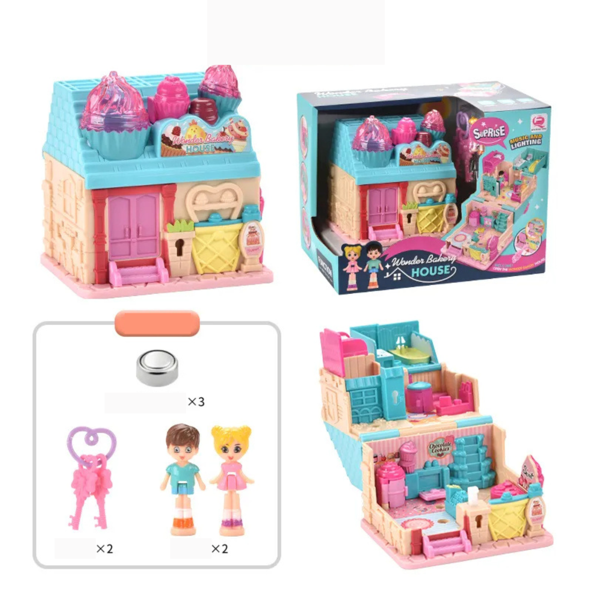 Mini Delight Dollhouse with Café and Play Rooms