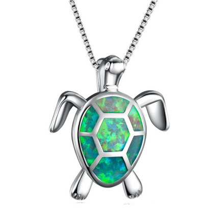 Ocean Blue Turtle Pendant Necklace - Halri