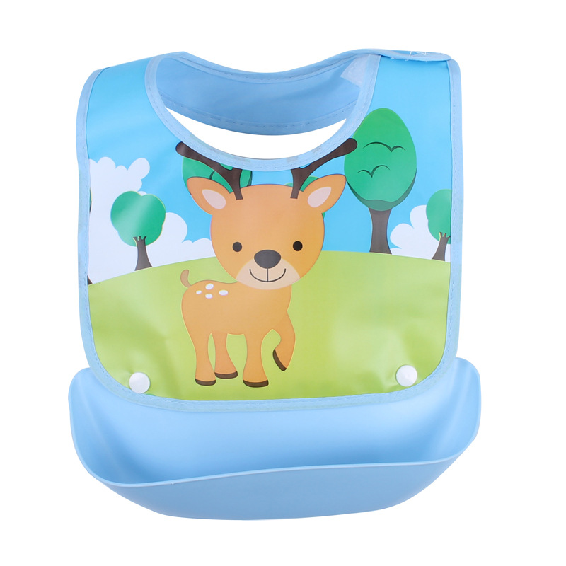 Easy Clean Baby Bib with Crumb Tray - Waterproof Feeding Bib
