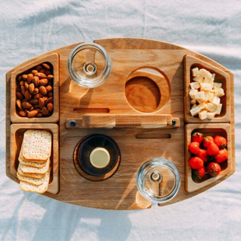 Foldable Wooden Outdoor Wine Table