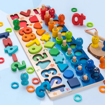 Wooden Learning Toys for Kids - Educational Toddler Playset