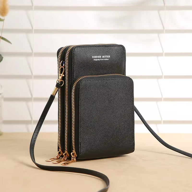 Vintage Leather Phone Purse Crossbody Bag