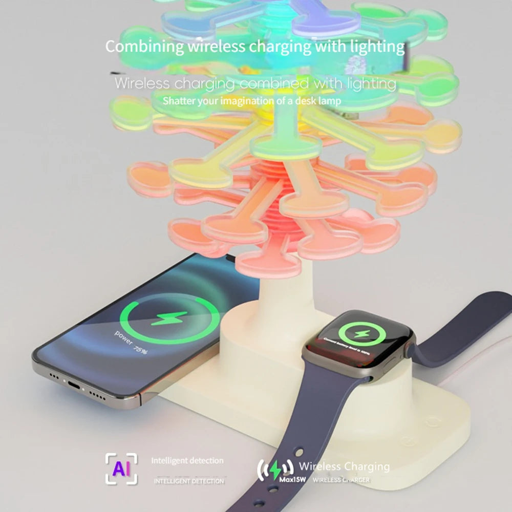 Stylish Spiral Desk Lamp with Built-in Wireless Charger