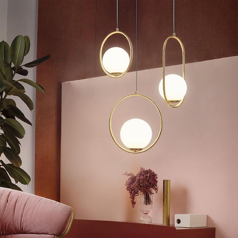 Glarefusion Modern Frosted Glass Ball Chandelier