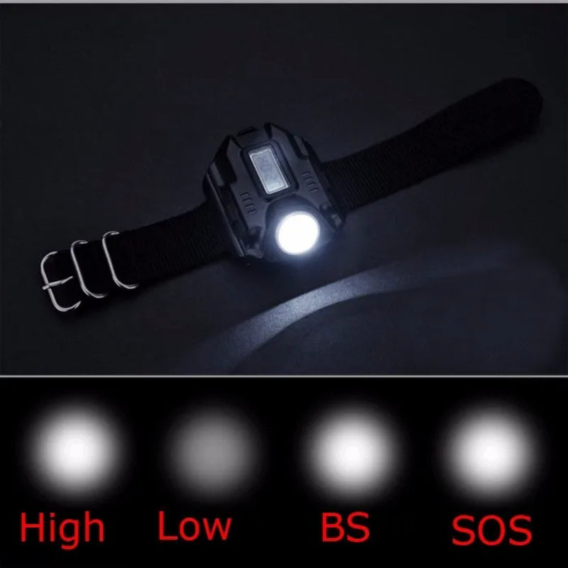 Waterproof LED Wristwatch with Flashlight and Compass