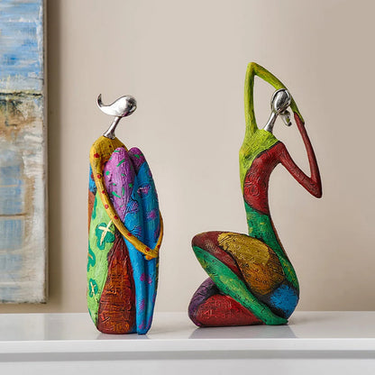 Vibrant Artistic Decorative Figurine Set for Home
