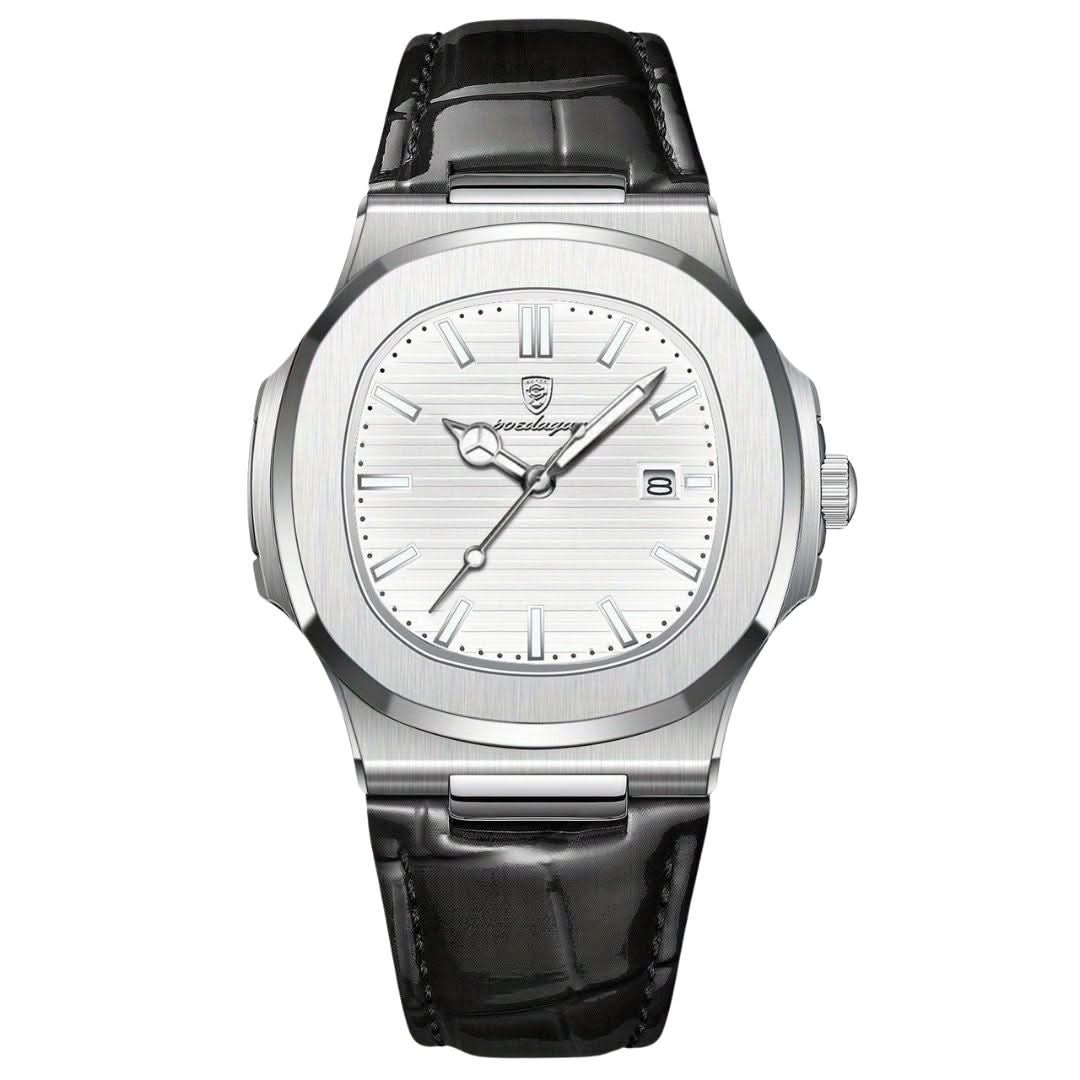 Classic Men's Stainless Steel Quartz Watch with Date