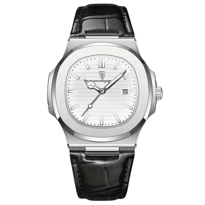 Classic Men's Stainless Steel Quartz Watch with Date