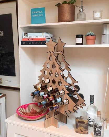 Holiday Countdown Tree - Reusable Wooden Wine Rack