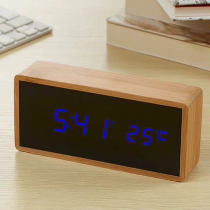 Modern LED Clock Radio with Mirror Face Display