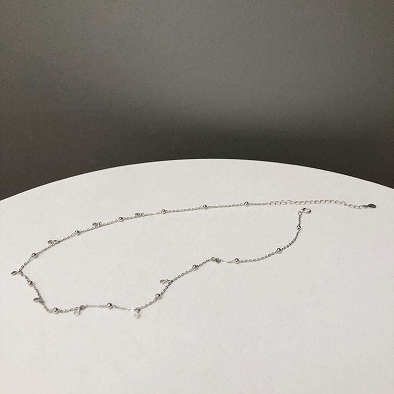 Simple Sterling Silver Chain Choker Necklace