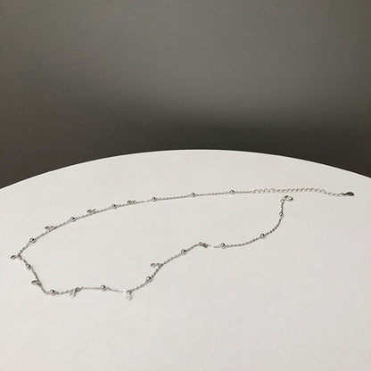 Simple Sterling Silver Chain Choker Necklace