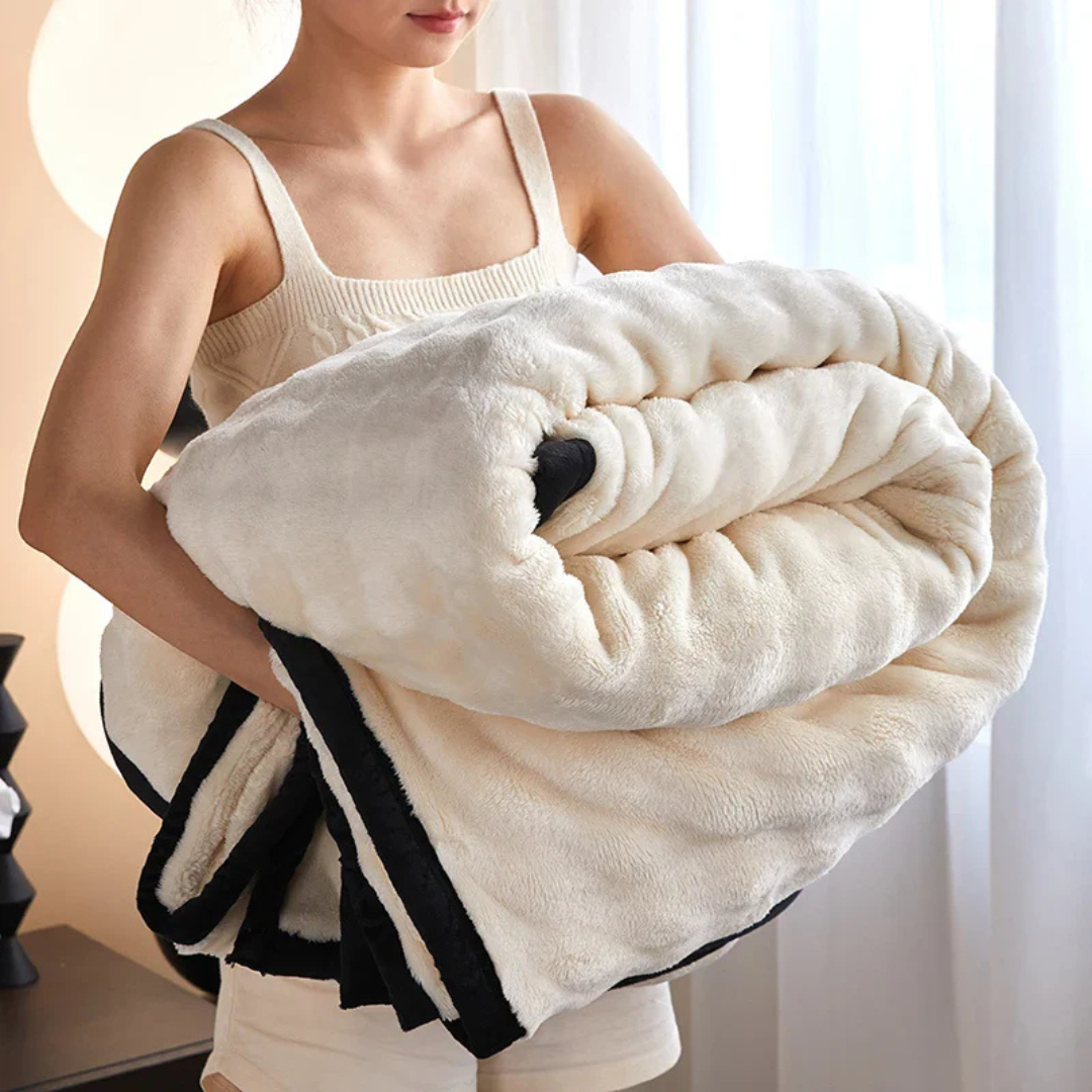Cozy Plush Reversible Fleece Throw Blanket