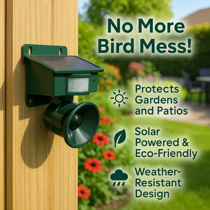 Automatic Bird Repellent Ultrasonic Scarer for Garden
