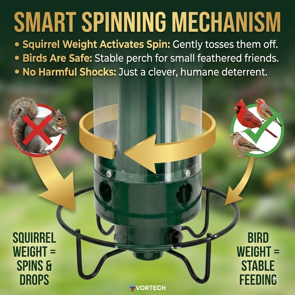 Squirrel Proof Bird Feeder with Weight Activated Protection