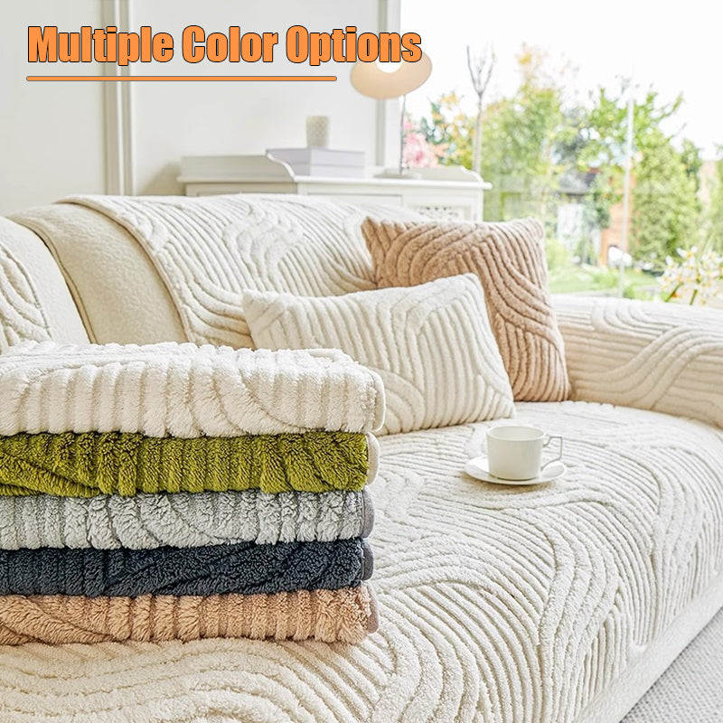 Soft Pet Friendly Sofa Slipcover with Wave Pattern