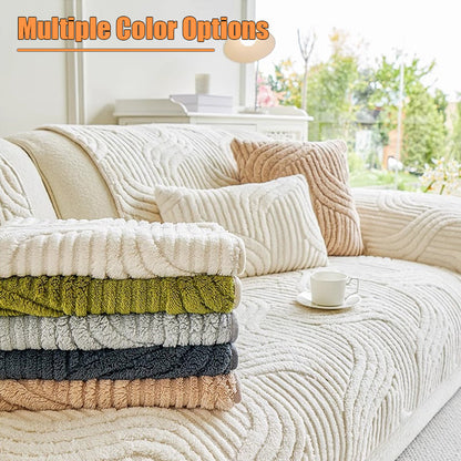 Soft Pet Friendly Sofa Slipcover with Wave Pattern