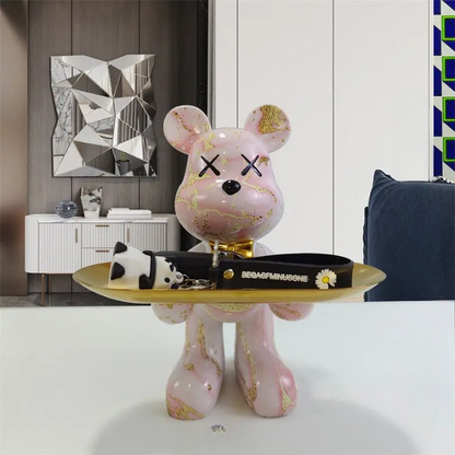 Cute Bear Figurine Serving Tray