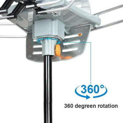 Long Range HD TV Indoor Outdoor Antenna 360° Rotation
