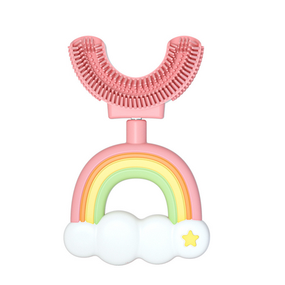 Colorful Kids Silicone Toothbrush Fun U-Shaped Design