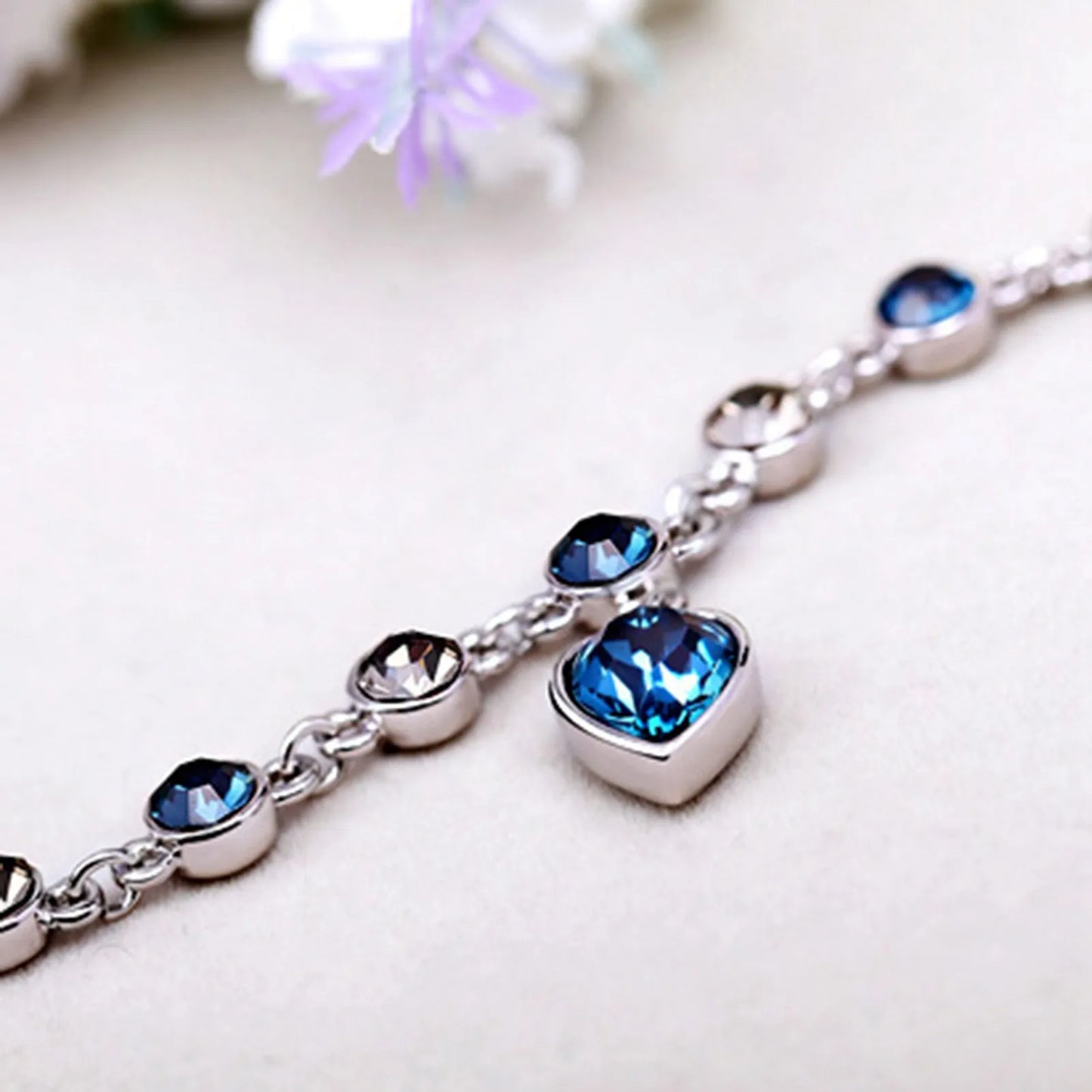 Sparkling Ocean Crystal Charm Bracelet