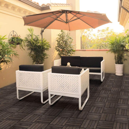 Easy Fit Wooden Decking Tiles for Patio 27 Pieces