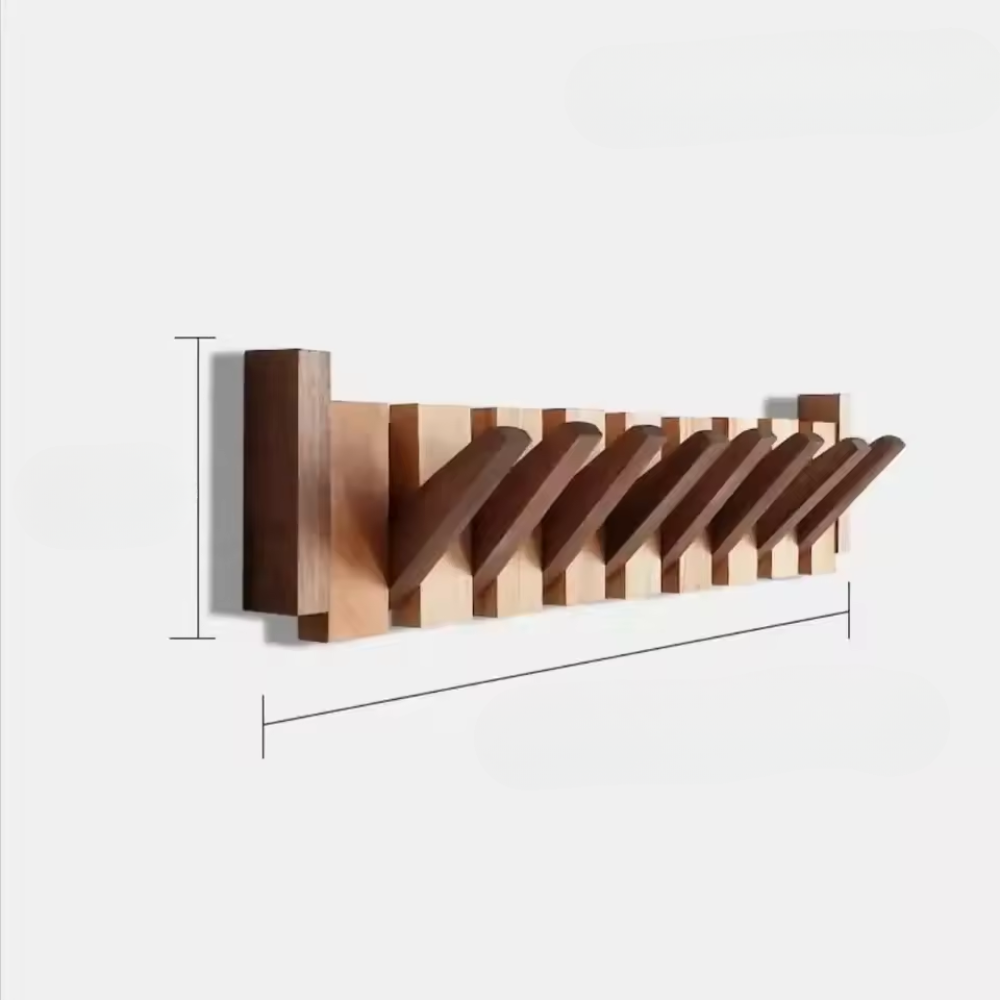 Stylish Wood Coat Rack with Keyboard Style Hooks
