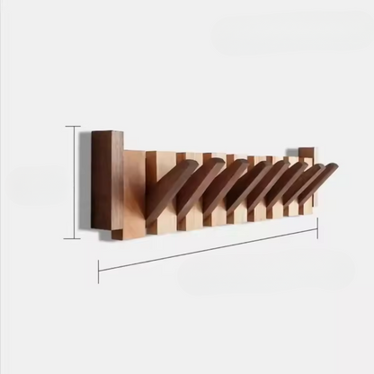 Stylish Wood Coat Rack with Keyboard Style Hooks