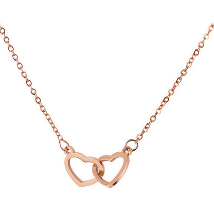 Lovely Double Heart Pendant Necklace Gift Set