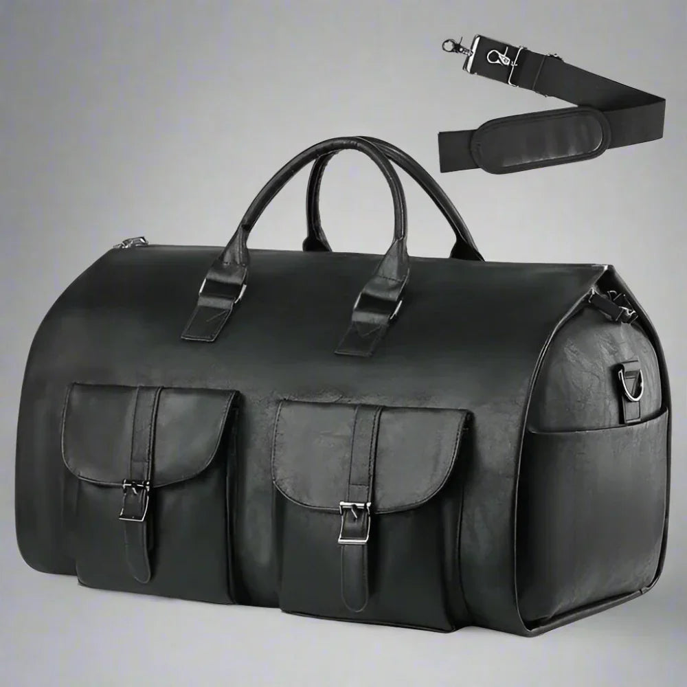 Premium Leather Duffel Bag Carry On Travel Bag - Halri