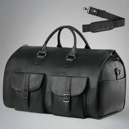 Premium Leather Duffel Bag Carry On Travel Bag - Halri