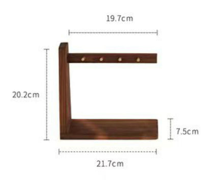 Wooden Key Holder with Hooks and Storage Tray