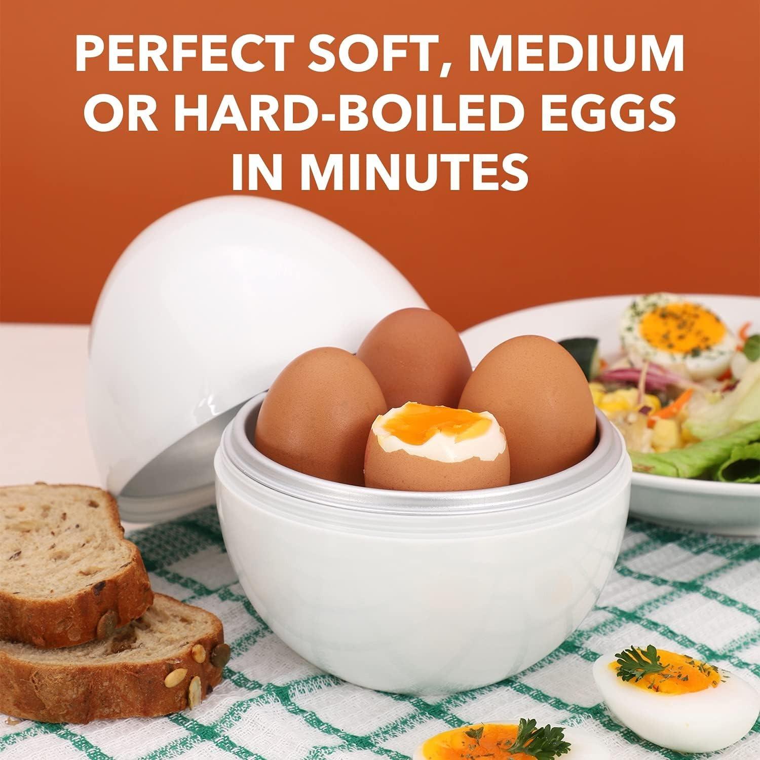 4-Egg Microwave Boiler – Quick Cooker for Perfect Soft or Hard Boiled Eggs & Built-in Easy Shell Remover