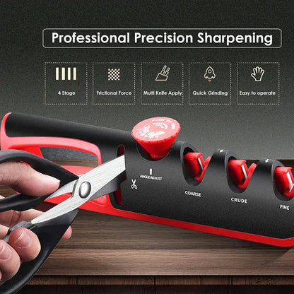 Compact 4-in-1 Sharpener for Knives and Scissors