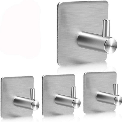 Strong 4-Pack Stainless Steel Heavy Duty Wall Hooks