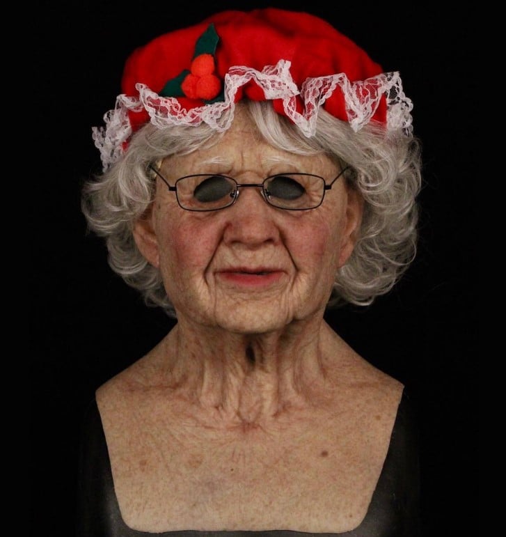 Scary Old Man Halloween Mask Costume