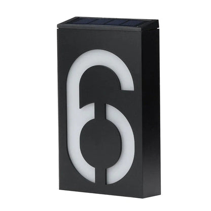 Solar Powered Outdoor House Number Sign
