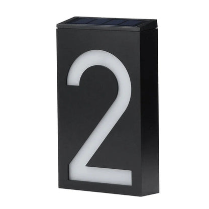 Solar Powered Outdoor House Number Sign
