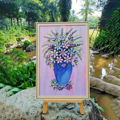 Colorful Stone Art Flower Vase Picture - Halri