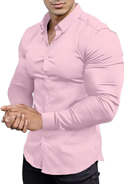 Comfortable Fit Mens Stretch Dress Shirt