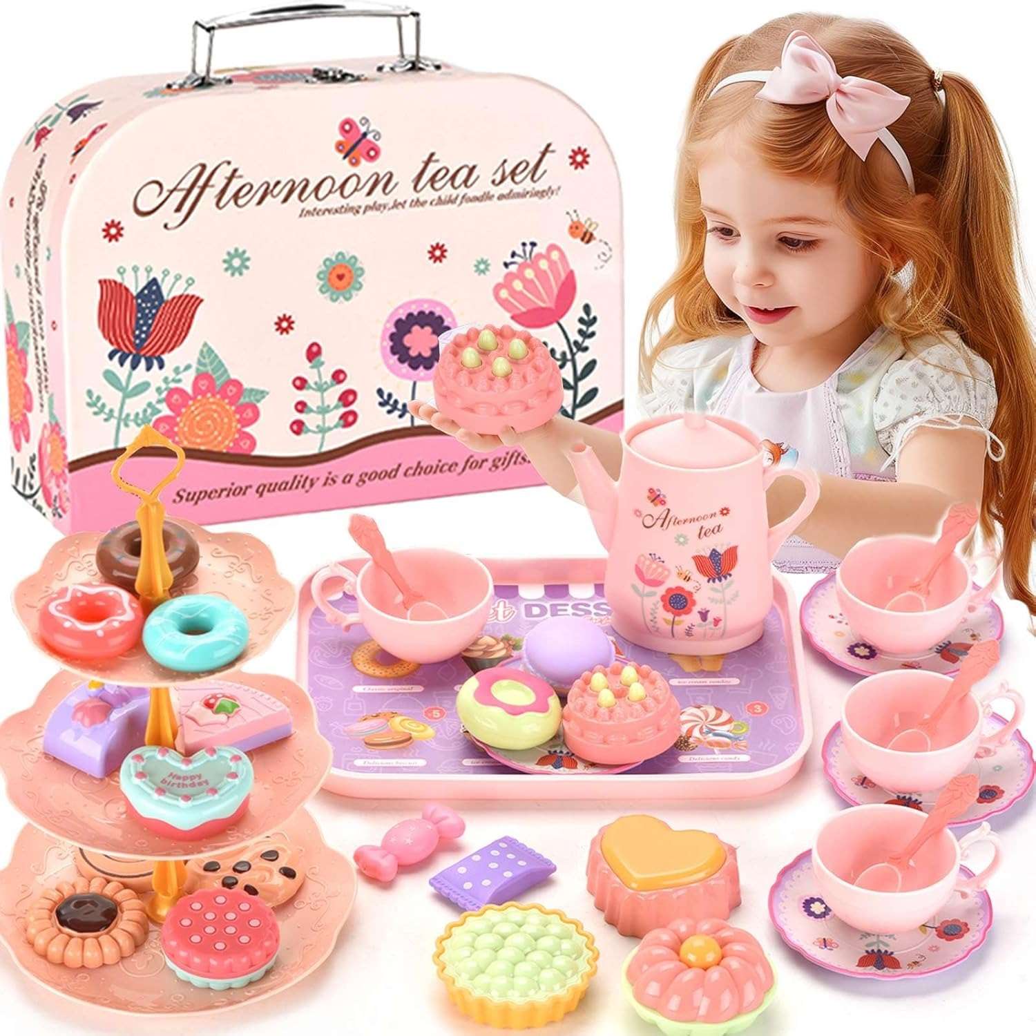 Fun Kids Tea Party Play Set with Teapot and Cups - Halri