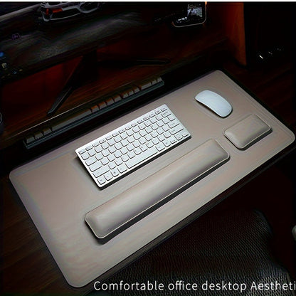 Ergonomic Desk Pad Set with Leather Wrist Rests - Halri