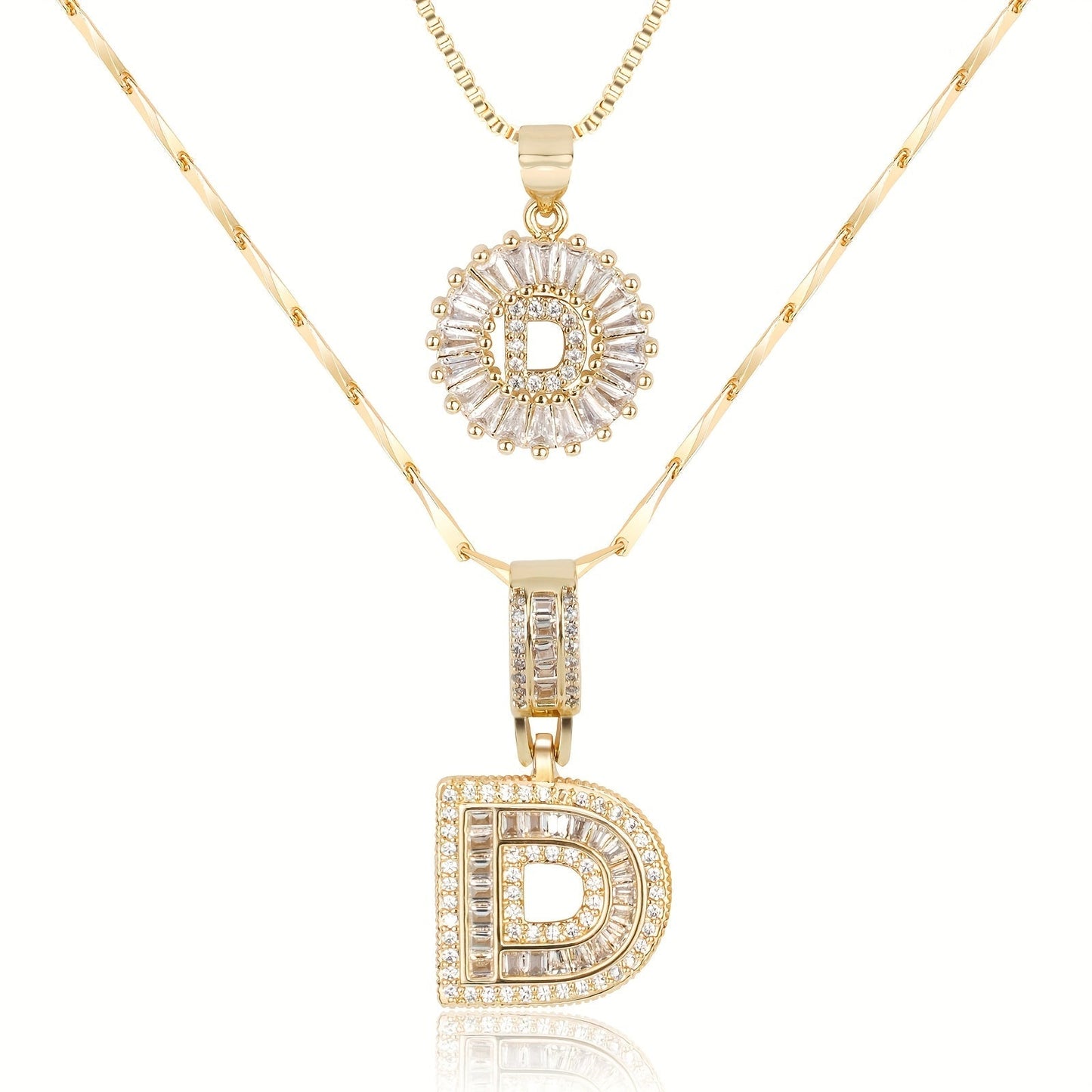 Personalized 14k Gold Initial Diamond Pendants