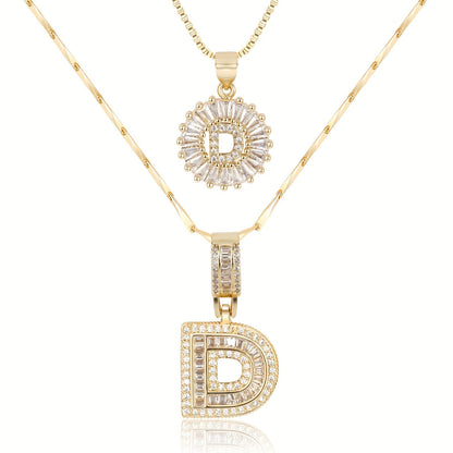 Personalized 14k Gold Initial Diamond Pendants