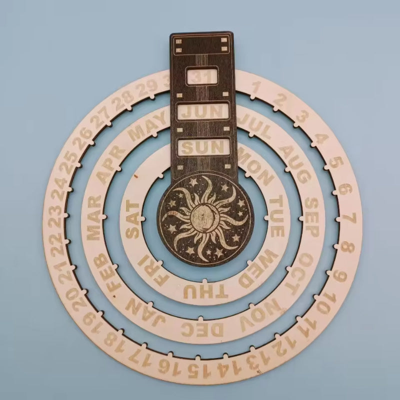 Natural Wooden Desk Calendar Spinner