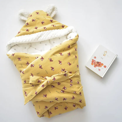 Soft Baby Sleep Blanket with Hood and Fleece