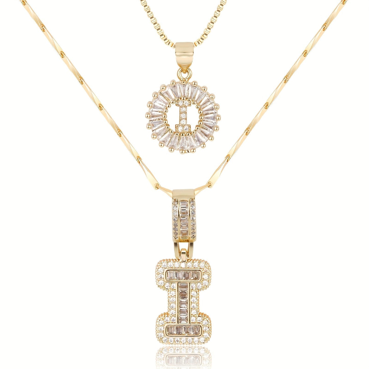 Personalized 14k Gold Initial Diamond Pendants